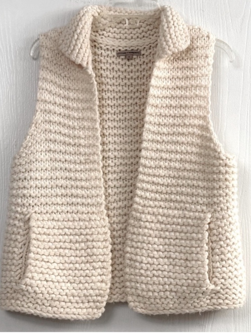Citizens Of Humanity by Jerome Dahan Chunky Knit Open Front Vest - Cream Size S